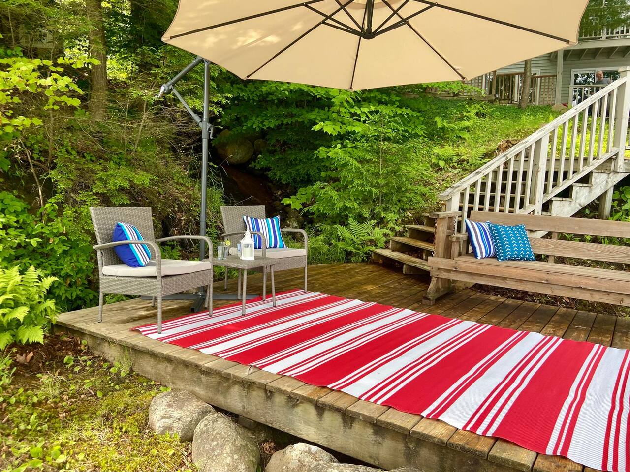 Games room with pool table, foosball and stone fireplace